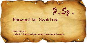 Haszonits Szabina névjegykártya